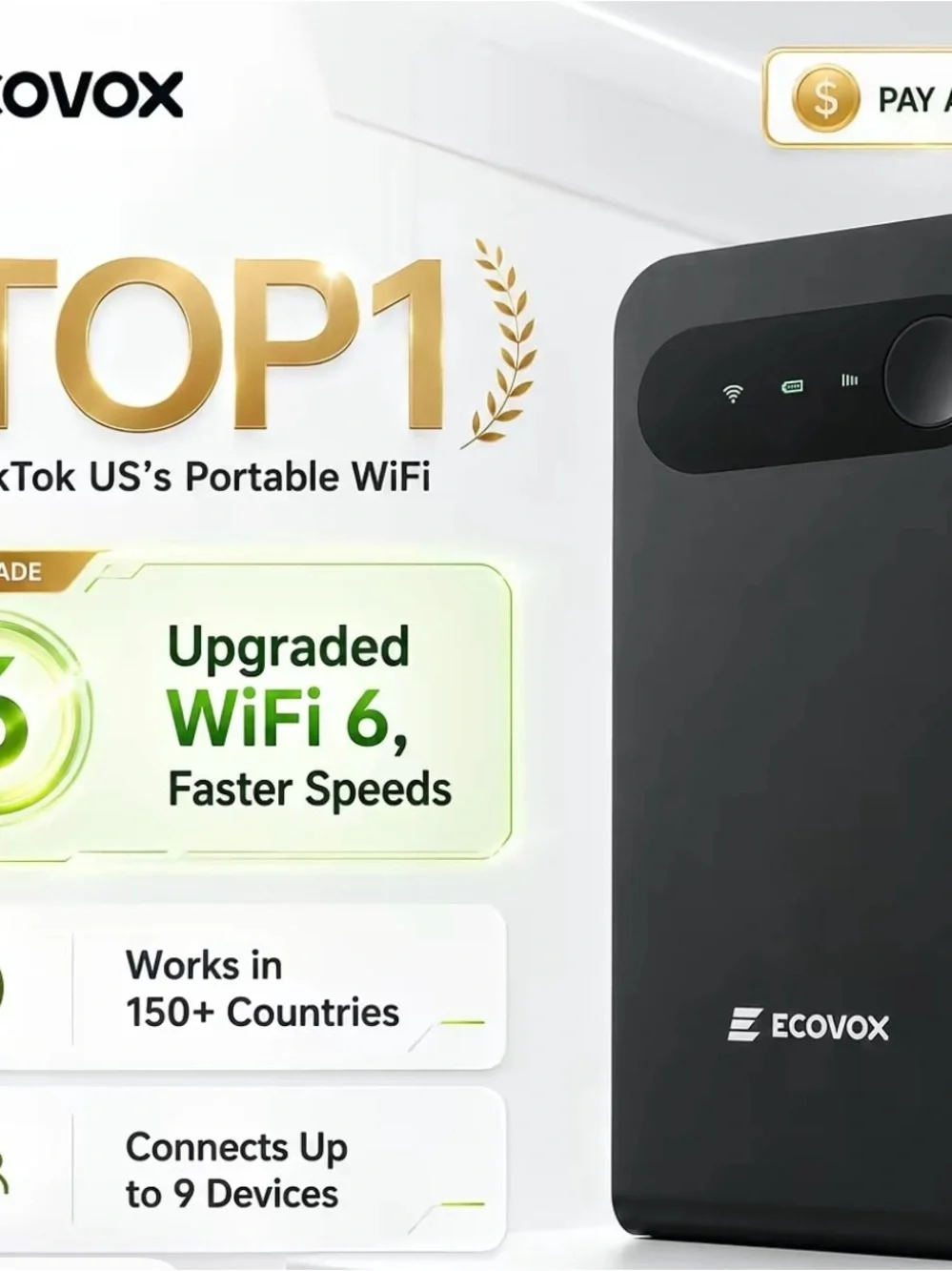 NIB - ECOVOX 4G LTE Mobile Wi-Fi Router New